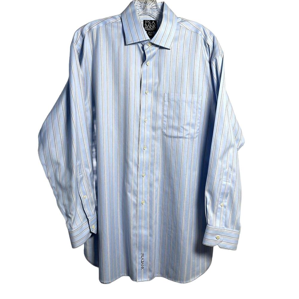 Jos A. Bank 100% Cotton Signature Collection Baby Blue Dress Shirt 15 1/2-33